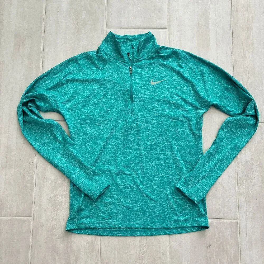 Nike Element Half-Zip Running Top Aqua Blue XS Dri-Fit Lightweight Outdoors Mesh